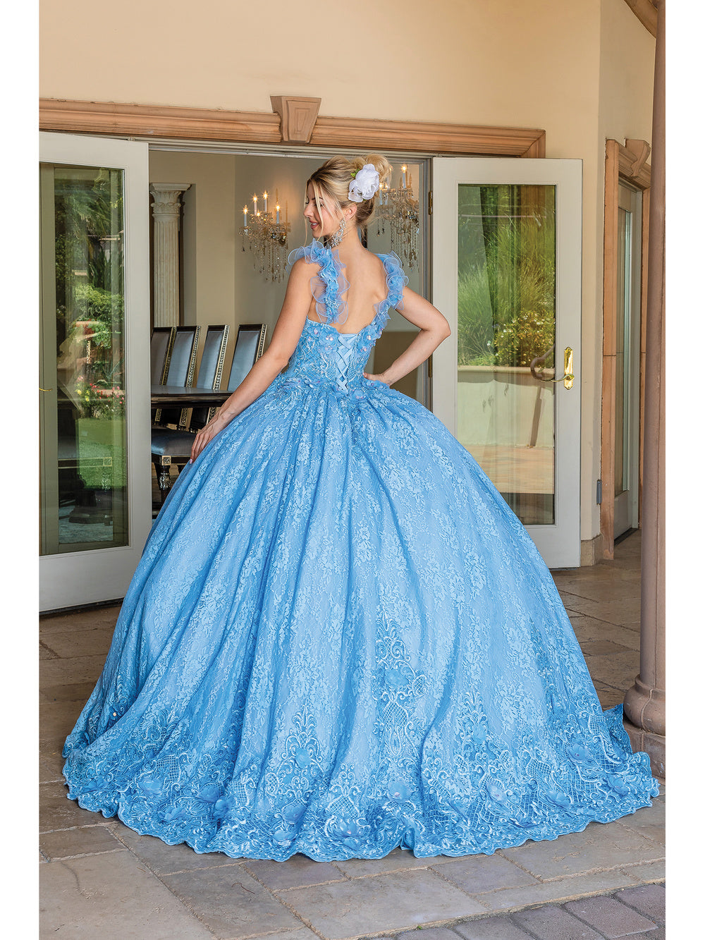 Dancing Queen Bahama Blue Quinceanera Dress
