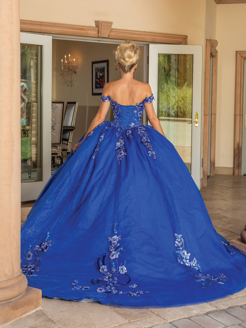 Dancing Queen Royal Blue Quinceanera Dress sweet ceremonias