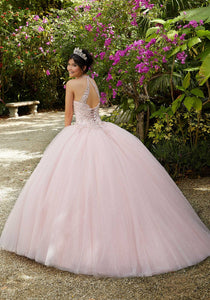 Crystal Beaded and Embroidered Tulle Quinceañera Dress