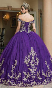 DANCING QUEEN  EMBROIDERED OFF SHOULDER BALLGOWN